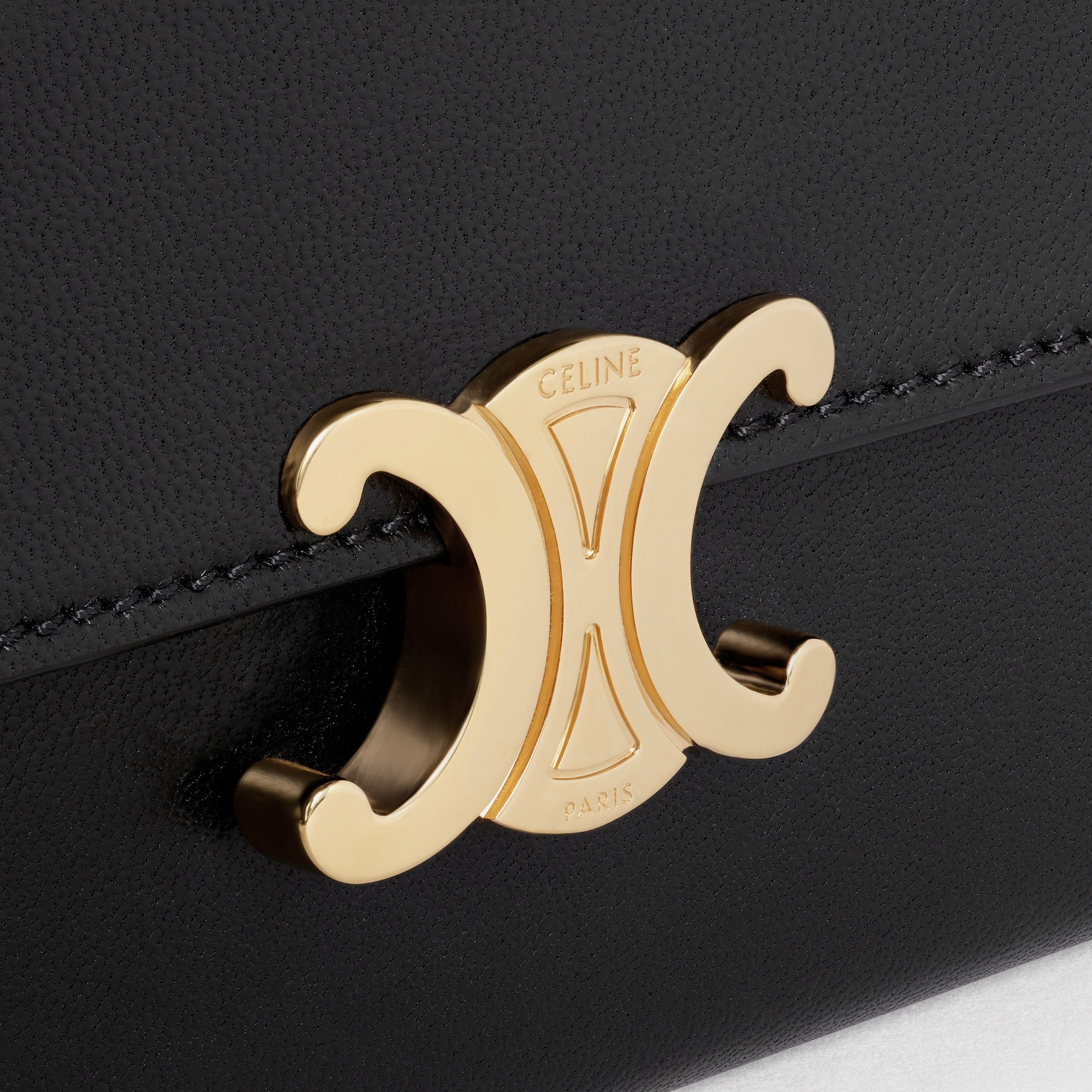 LARGE WALLET TRIOMPHE IN SHINY CALFSKIN BLACK - Image 6